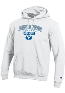 Champion BYU Cougars Mens White Pill Box Grandpa Powerblend Long Sleeve Hoodie
