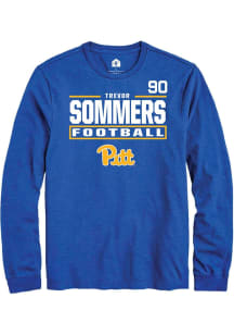 Trevor Sommers Pitt Panthers Blue Football NIL Stacked Box Long Sleeve Player T Shirt