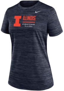 Nike Illinois Fighting Illini Womens Navy Blue Velocity Short Sleeve T-Shirt