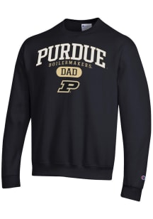 Champion Purdue Boilermakers Mens Black Dad Pill Powerblend Long Sleeve Crew Sweatshirt