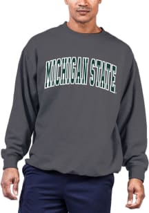 Michigan State Spartans Mens Charcoal Arch Twill Big and Tall Crew Sweatshirt