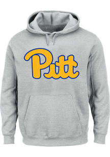 Pitt Panthers Mens Grey Big Logo Big and Tall Hooded Sweatshirt
