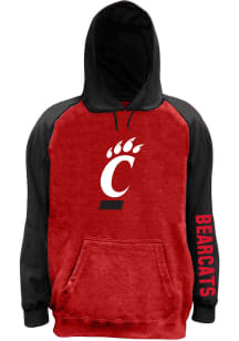 Cincinnati Bearcats Mens Charcoal Space Dye Pieced Body Big and Tall Hooded Sweatshirt