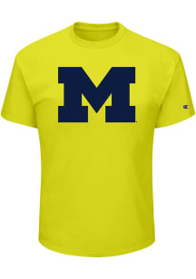 Michigan Wolverines Mens Yellow Primary Logo Big and Tall T-Shirt