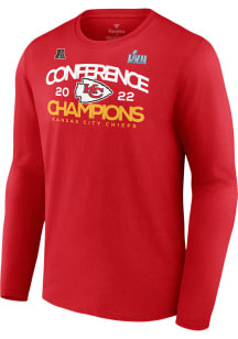 Kansas City Chiefs Mens Red 2022 Conference Champions Big and Tall Long Sleeve T-Shirt