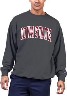 Iowa State Cyclones Mens Charcoal Arch Twill Big and Tall Crew Sweatshirt