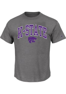 K-State Wildcats Mens Charcoal Arch Mascot Big and Tall T-Shirt
