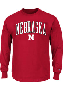 Nebraska Cornhuskers Mens Red Arch Big and Tall Long Sleeve T-Shirt