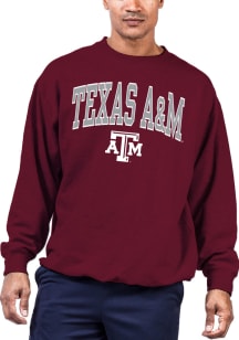 Texas A&M Aggies Mens Maroon Arch Big and Tall Crew Sweatshirt
