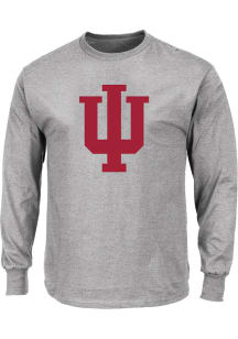 Indiana Hoosiers Mens Grey Primary Logo Big and Tall Long Sleeve T-Shirt
