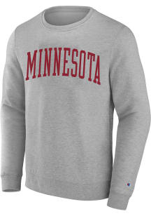 Minnesota Golden Gophers Mens Grey Arch Name Big and Tall Crew Sweatshirt