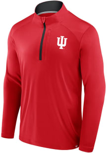 Indiana Hoosiers Mens Crimson Defender Left Chest Big and Tall Qtr Zip
