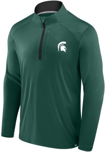 Michigan State Spartans Mens Green Defender Left Chest Big and Tall Qtr Zip