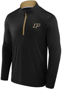 Purdue Boilermakers Mens Black Defender Left Chest Big and Tall Qtr Zip