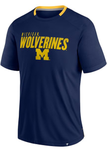 Michigan Wolverines Mens Blue Fade Dot Slant Big and Tall T-Shirt