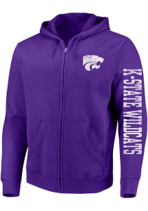 K-State Wildcats Mens Purple Fleece Big and Tall Zip Sweatshirt