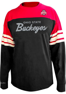 Ohio State Buckeyes Mens Black Three Contrast Sleeve Big and Tall Crew Sweatshirt