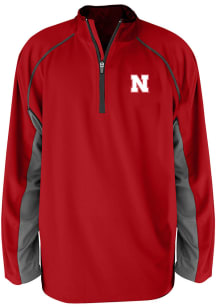 Nebraska Cornhuskers Mens Red Betty Poly Big and Tall Qtr Zip