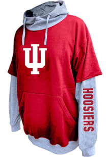 Indiana Hoosiers Mens Cardinal Sleeve Print Big and Tall Hooded Sweatshirt