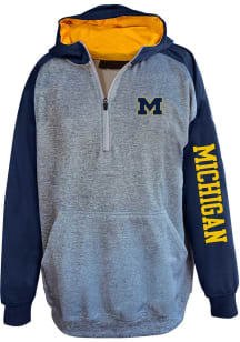 Michigan Wolverines Mens Grey Space Dyed Big and Tall Hooded Sweatshirt