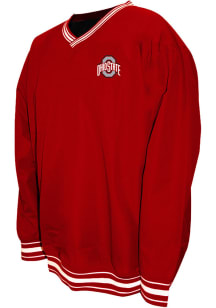 Ohio State Buckeyes Mens Red V-Neck Mesh Lined Big and Tall Light Weight Jacket