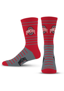 Ohio State Buckeyes Reverse Stripe Mens Crew Socks