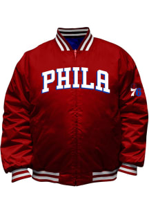 Philadelphia 76ers Mens Blue Reversible Satin Big and Tall Light Weight Jacket