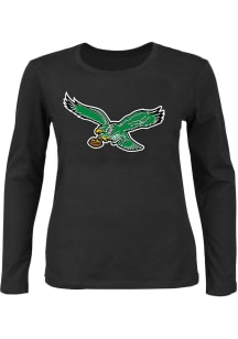 Philadelphia Eagles Womens Black Primary LS Tee