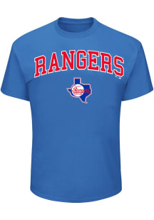 Texas Rangers Mens Light Blue Arch Name Big and Tall T-Shirt