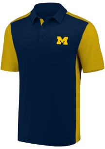Michigan Wolverines Blue Contrast Sleeve Big and Tall Polo