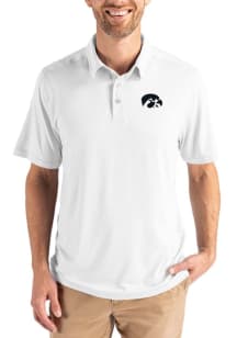 Cutter and Buck Iowa Hawkeyes Mens White Coastline Eco Short Sleeve Polo