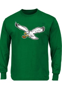 Philadelphia Eagles Mens Kelly Green Throwback Big and Tall Big and Tall Long Sleeve T-Shirt