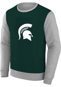 Michigan State Spartans Womens Green Colorblock+ Crew Sweatshirt