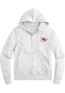 Kansas City Chiefs Womens White Henley Hooded Sweatshirt