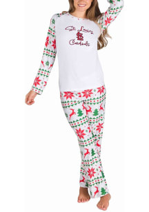 Concepts Sport St Louis Cardinals Womens White Holiday Tidings PJ Set