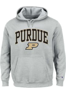 Purdue Boilermakers Mens Grey Arch Mascot Big and Tall Hooded Sweatshirt