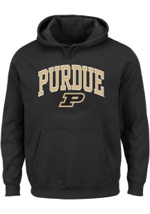 Purdue Boilermakers Mens Black Arch Mascot Big and Tall Hooded Sweatshirt