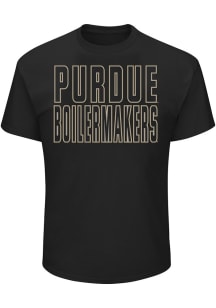 Purdue Boilermakers Mens Black Flat Name Big and Tall T-Shirt