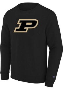 Purdue Boilermakers Mens Black Primary Logo Big and Tall Crew Sweatshirt