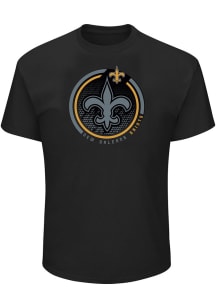 New Orleans Saints Mens Black Black Pop Big and Tall T-Shirt