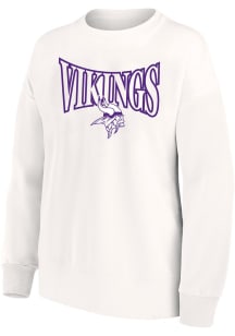 Minnesota Vikings Womens White Chenille Crew Sweatshirt