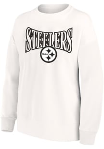 Pittsburgh Steelers Womens White Chenille Crew Sweatshirt