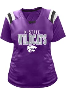 K-State Wildcats Womens Purple Lace Up Short Sleeve T-Shirt