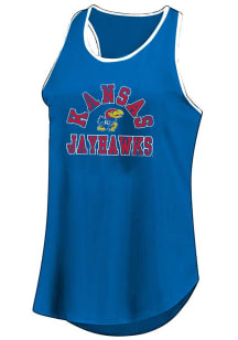 Kansas Jayhawks Womens Blue Contrast Trim Tank Top
