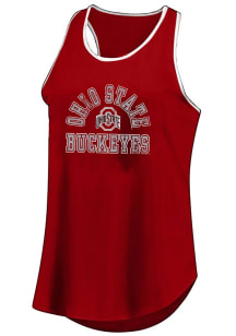 Ohio State Buckeyes Womens Red Contrast Trim Tank Top