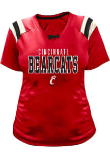 Cincinnati Bearcats Womens Red Lace Up Short Sleeve T-Shirt