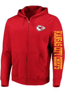 Kansas City Chiefs Mens Red Fleece Arm Hit Big and Tall Zip Sweatshirt