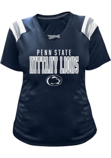 Penn State Nittany Lions Womens Navy Blue Lace Up Short Sleeve T-Shirt
