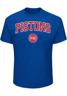 Detroit Pistons Mens Blue Arch Over Logo Big and Tall T-Shirt