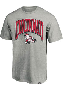 Cincinnati Reds Mens Grey Walk Tall Franklin Big and Tall T-Shirt